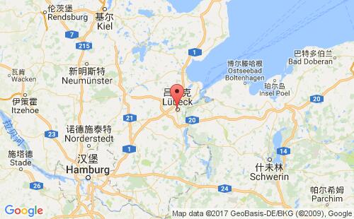 德國(guó)港口呂貝克luebeck港口地圖