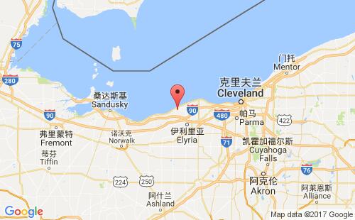 美國(guó)海運(yùn)港口洛雷恩lorain港口地圖